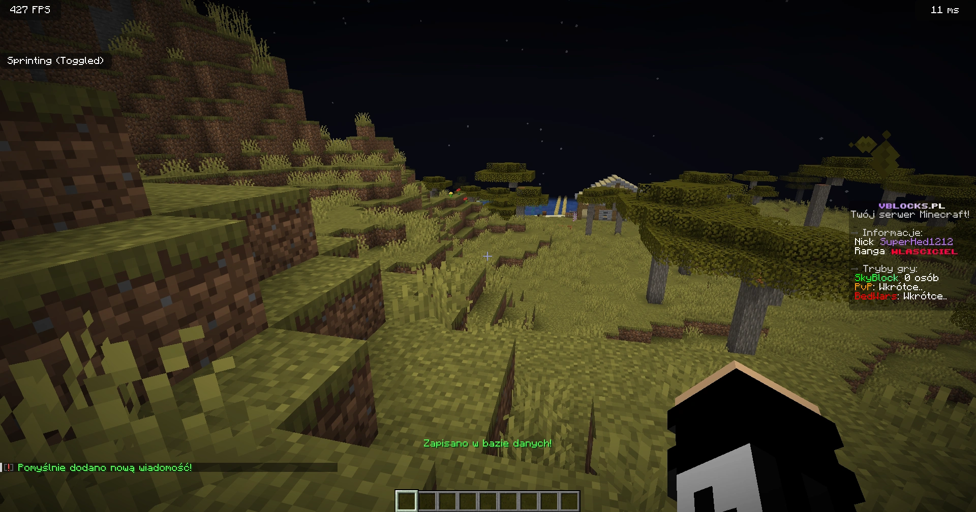 Minecraft plugin na komunikaty - codepack