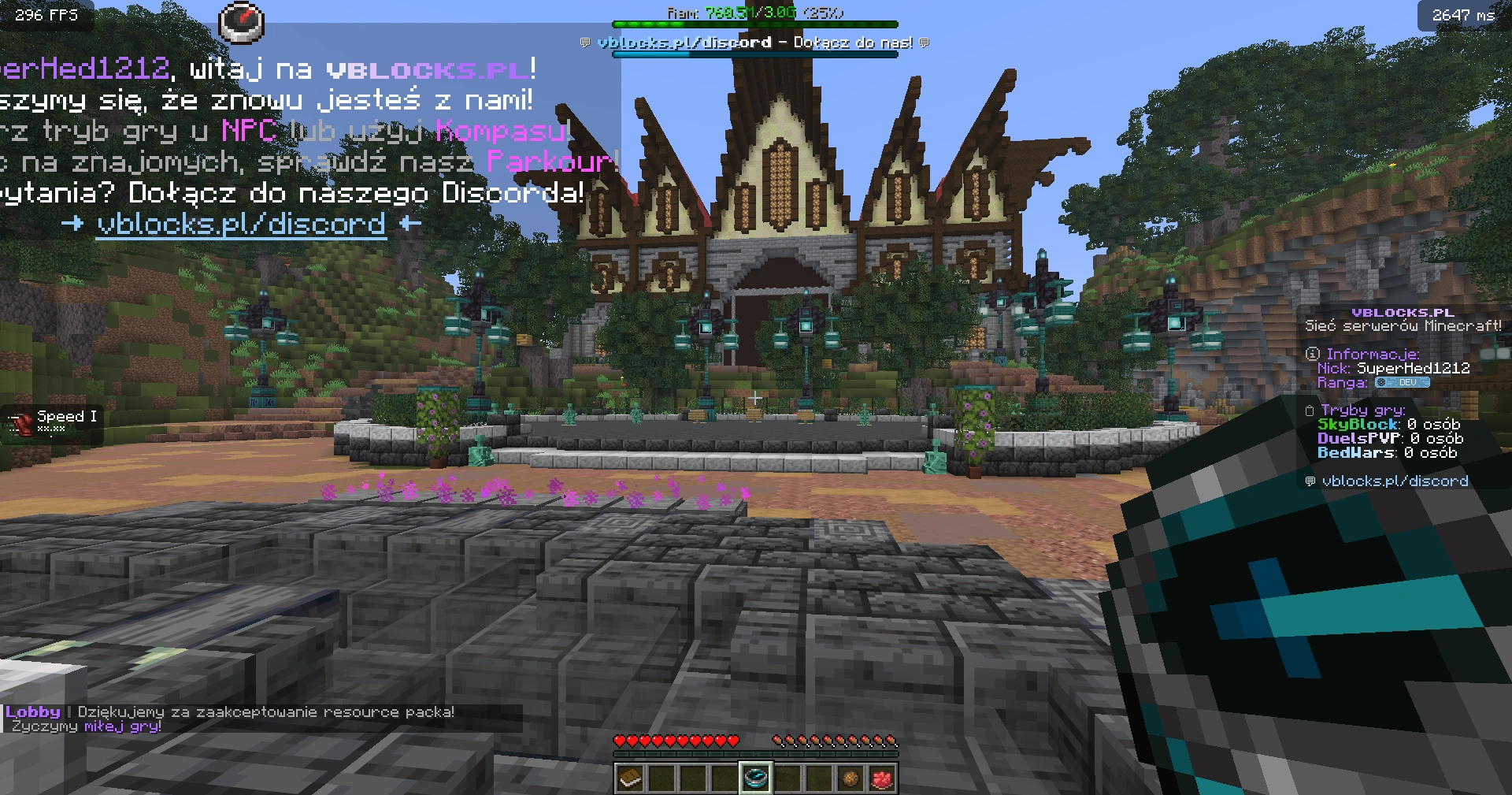 Minecraft wykonanie trybu lobby - codepack